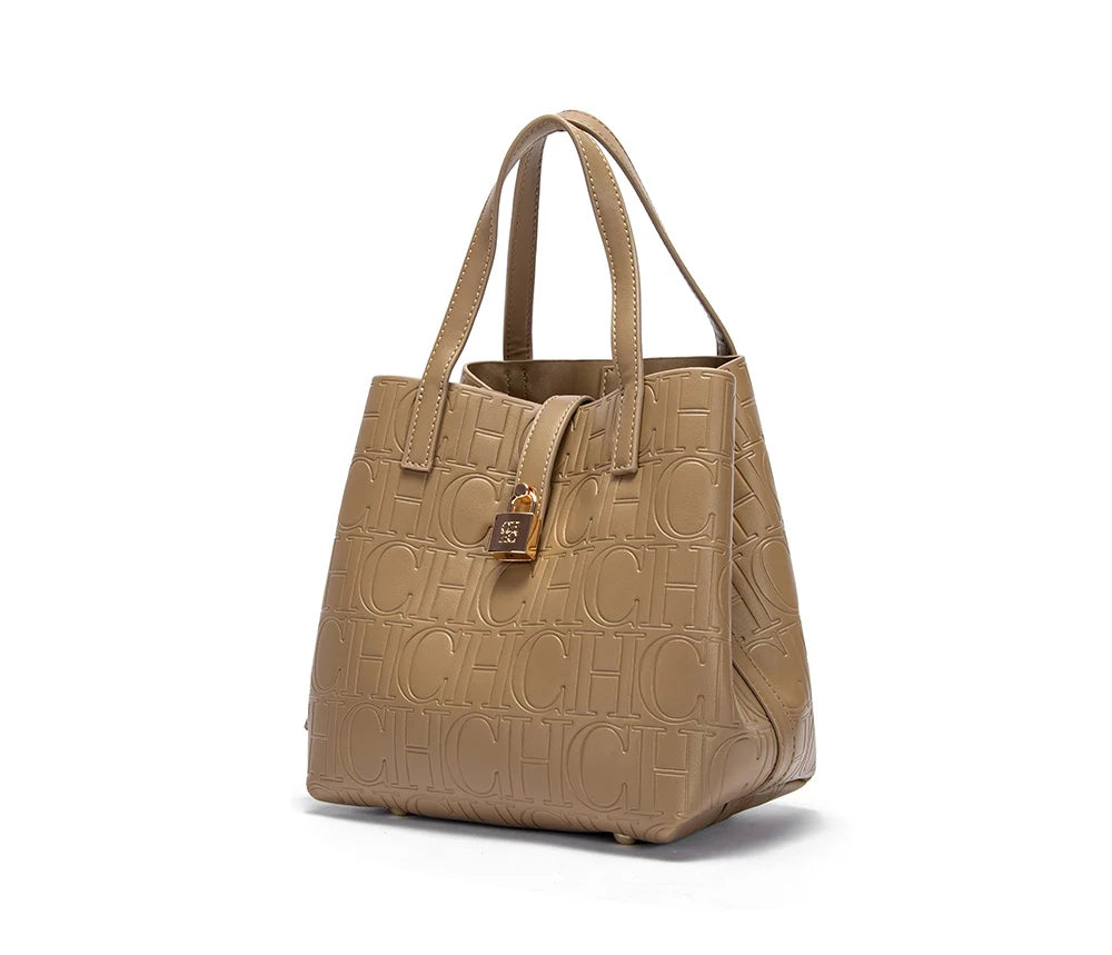CHCH Luxury Embossed Tote Bag – Structured Casual Shopper