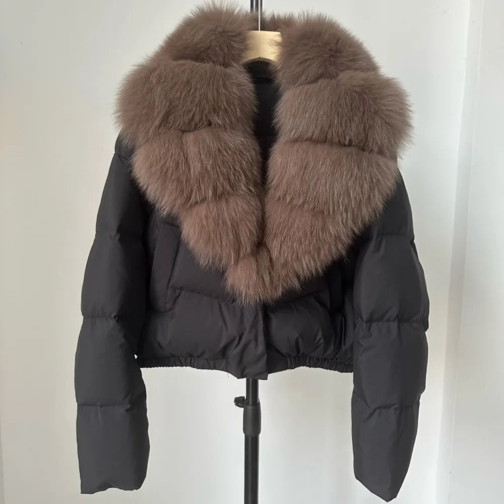Signature Down Puffer Jacket with Detachable Fur Collar