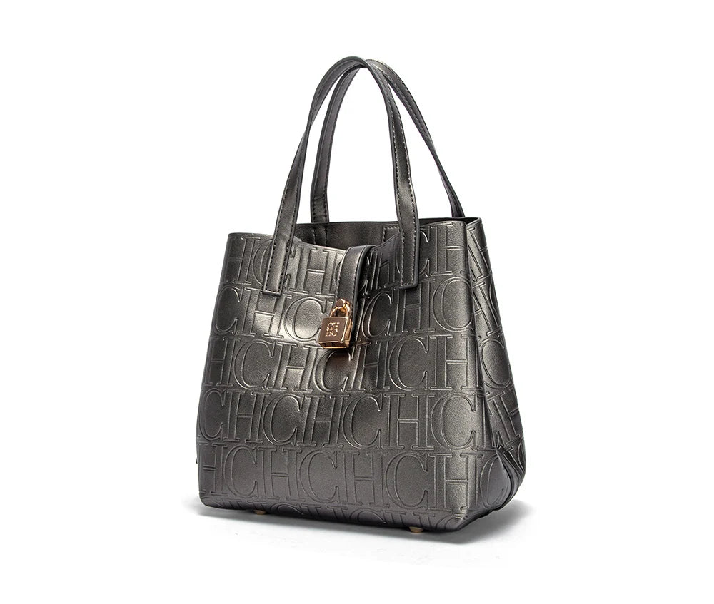 CHCH Luxury Embossed Tote Bag – Structured Casual Shopper