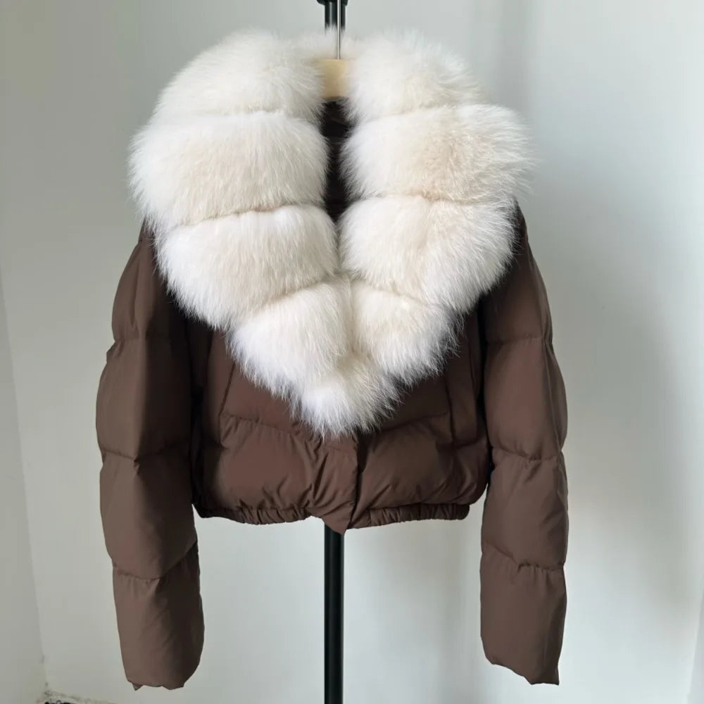 Signature Down Puffer Jacket with Detachable Fur Collar