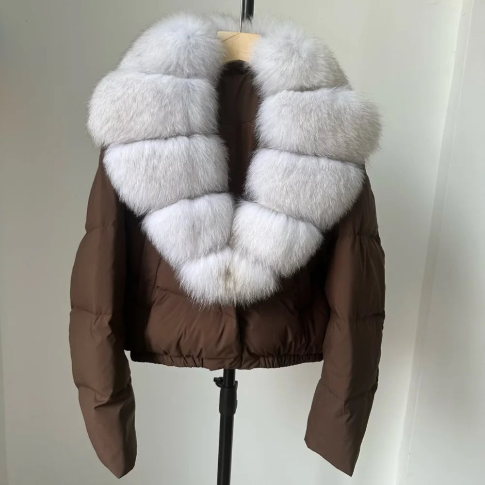 Signature Down Puffer Jacket with Detachable Fur Collar
