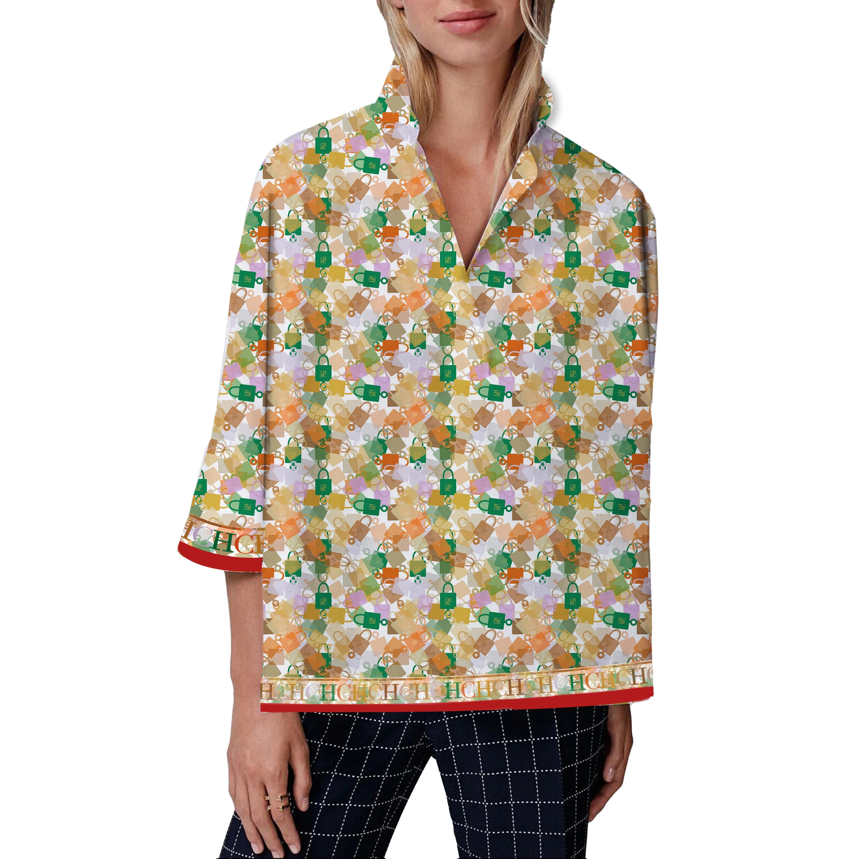 CHCH Printed Casual Blouse – Women’s Loose Half Sleeve Summer Shirt