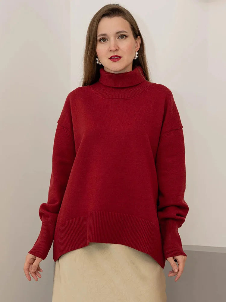 Signature Heavy Knit Turtleneck Sweater — Oversized Fit