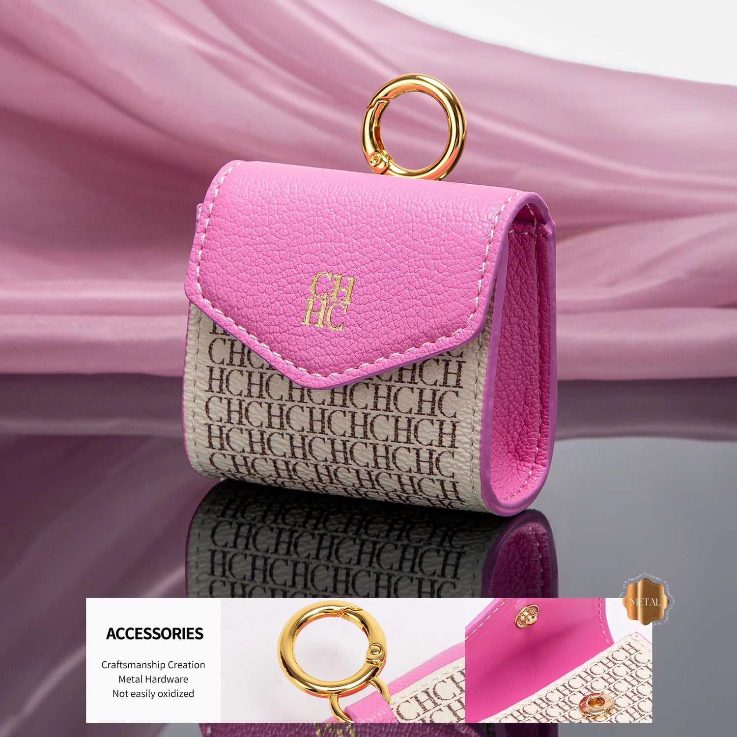 CHCH Luxury Signature Monogram Key Pouch – Mini Wallet Edition