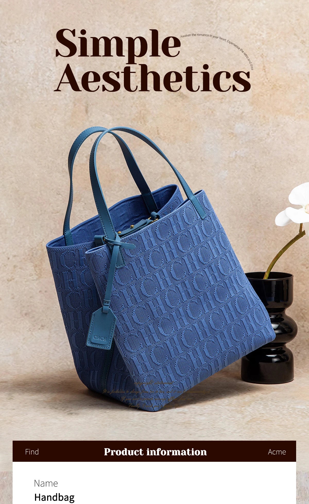 CHCH Luxury Knit Tote Bag – Large Capacity Casual Shopper