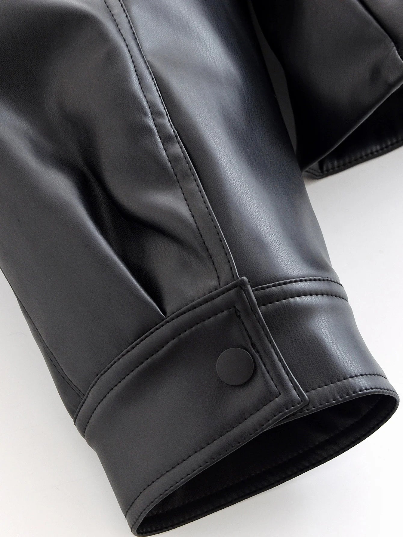 Moto Belted Faux-Leather Jacket