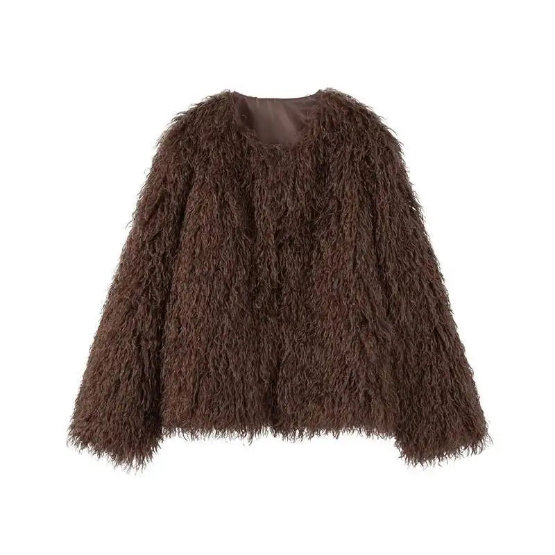 Plush Faux-Fur Zip Jacket