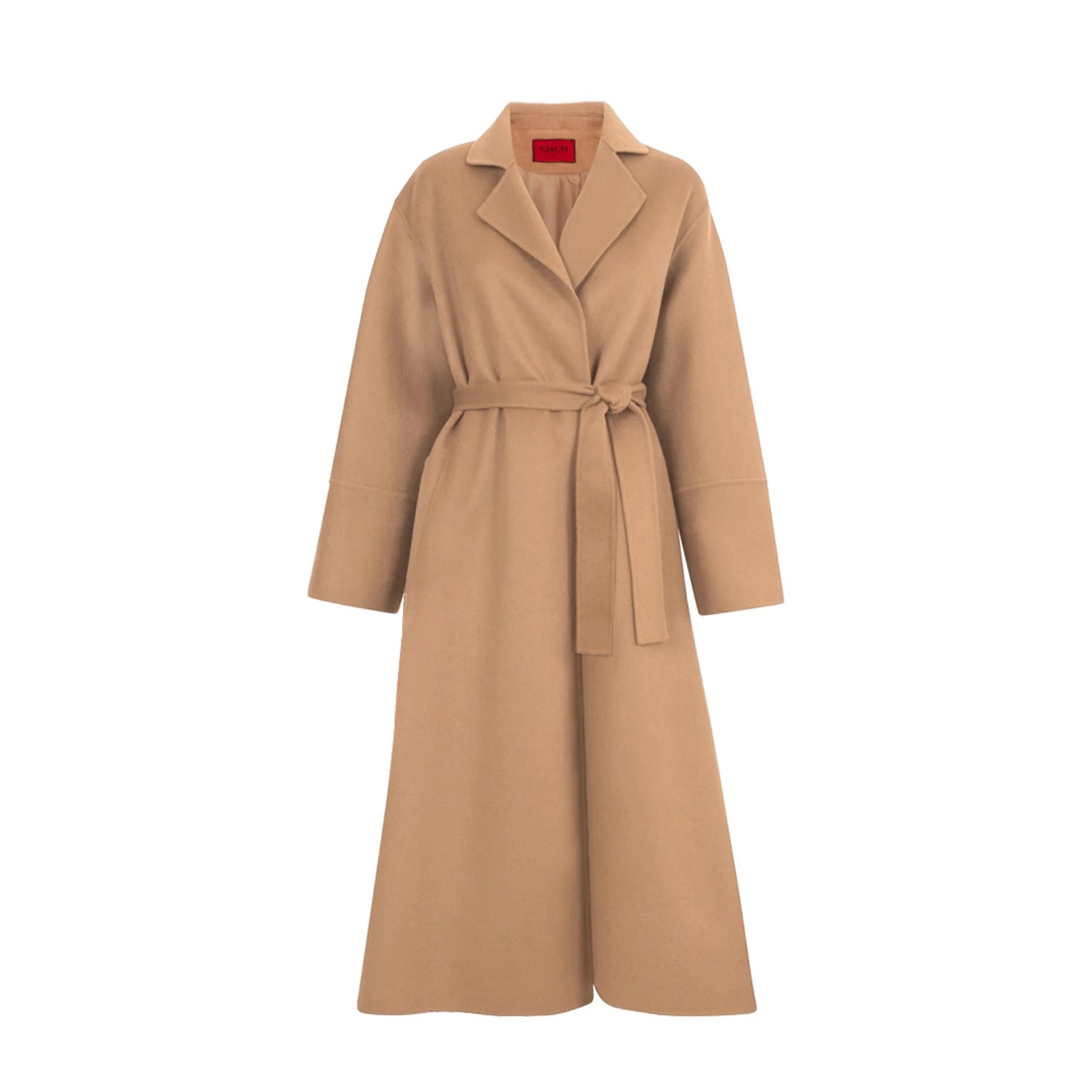 CHCH Vintage Belted Long Coat – Women’s Elegant Winter Wool Blend Coat