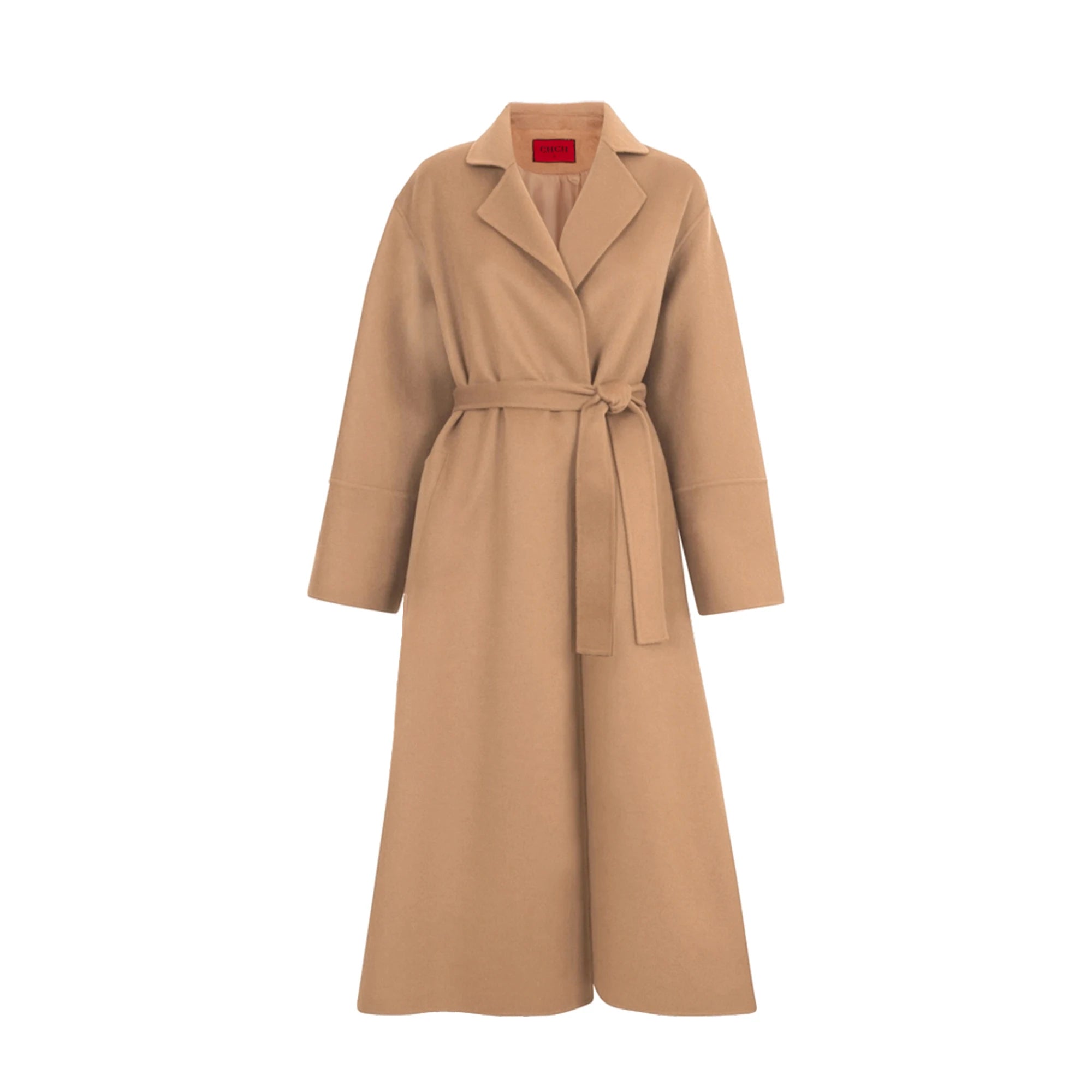 CHCH Vintage Belted Long Coat – Women’s Elegant Winter Wool Blend Coat