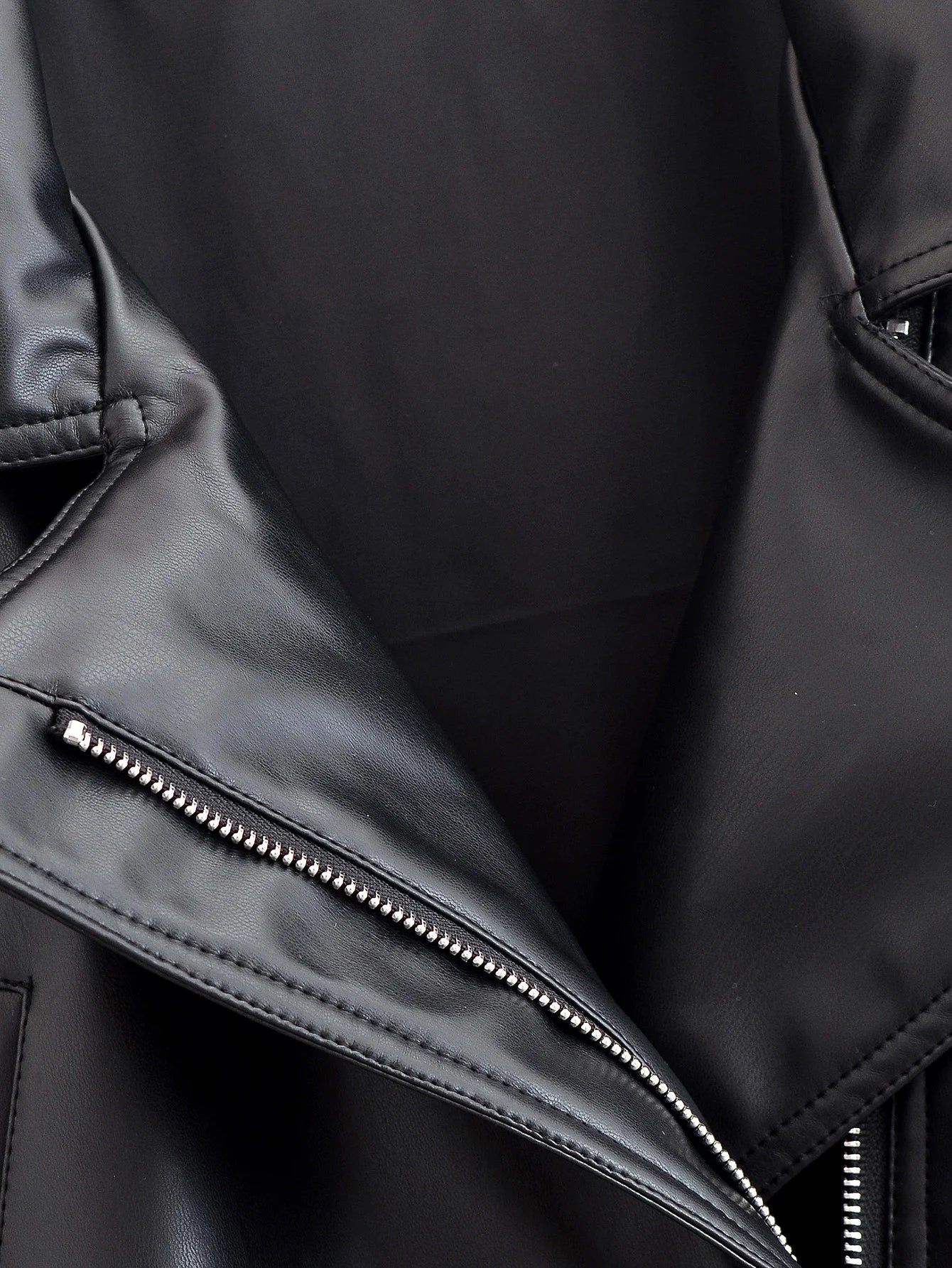 Moto Belted Faux-Leather Jacket