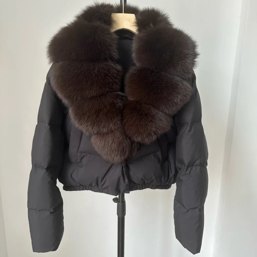Signature Down Puffer Jacket with Detachable Fur Collar