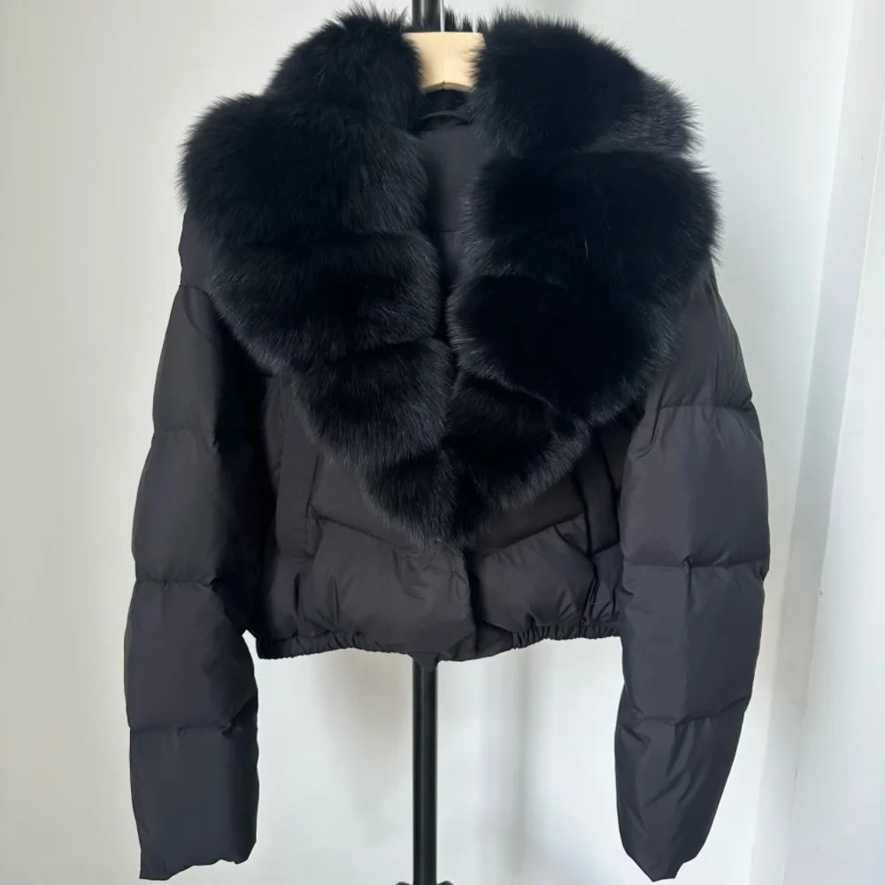 Signature Down Puffer Jacket with Detachable Fur Collar