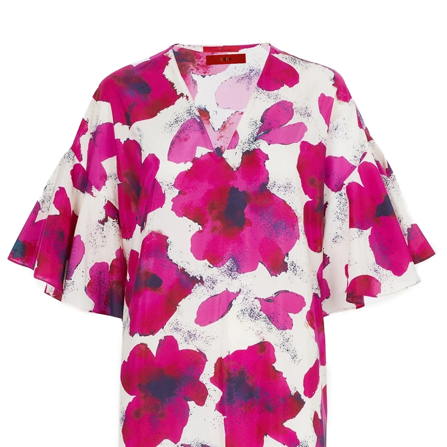 CHCH Floral Maxi Dress – Elegant Summer V-Neck Loose Fit