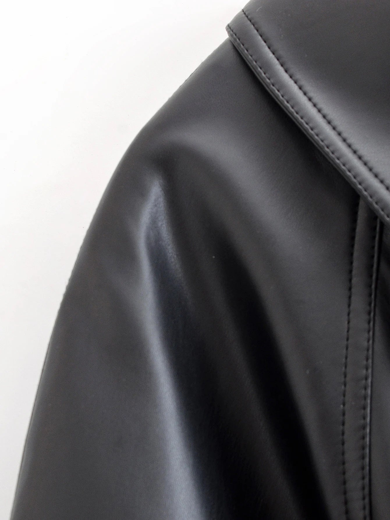 Moto Belted Faux-Leather Jacket