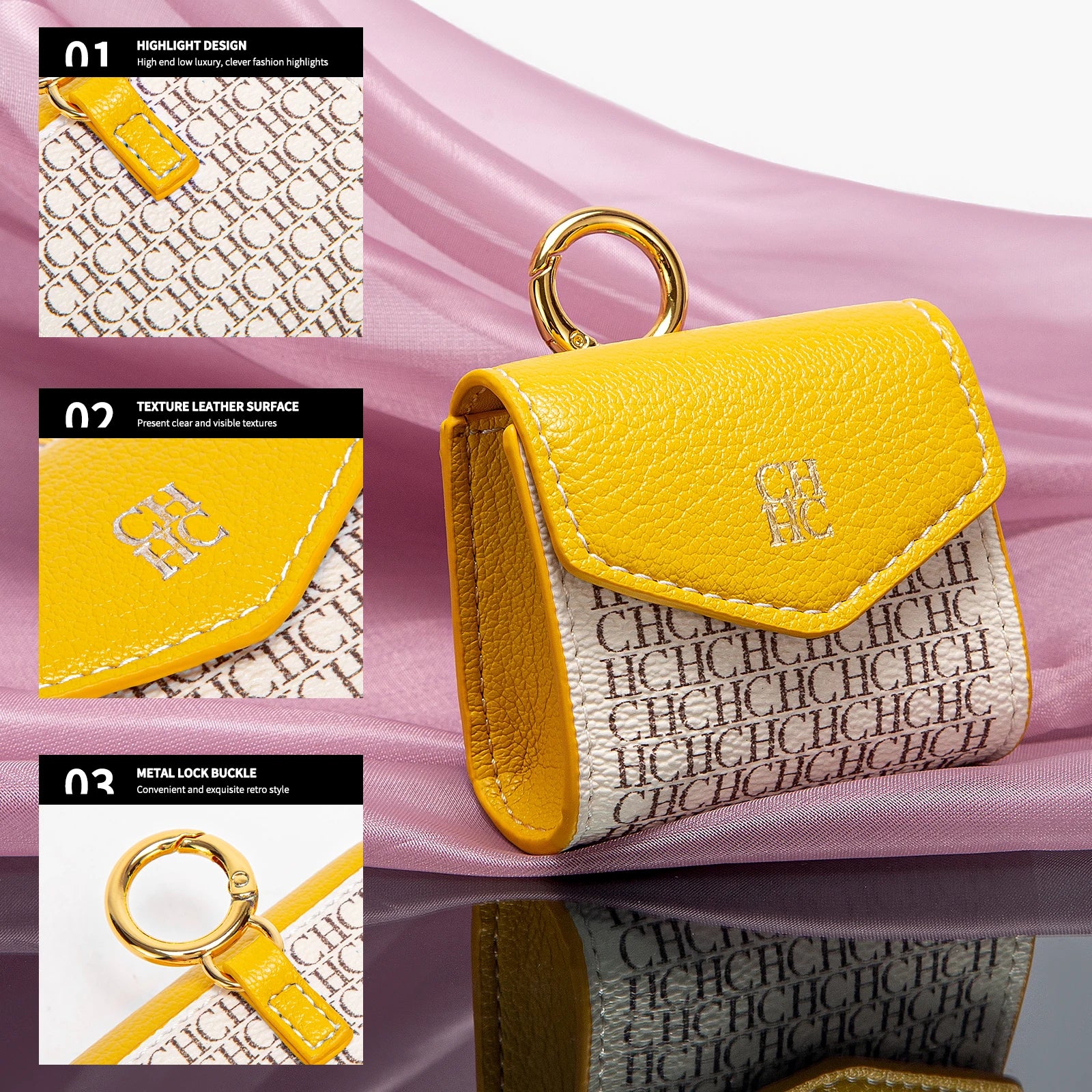 CHCH Luxury Signature Monogram Key Pouch – Mini Wallet Edition