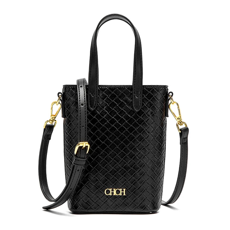 CHCH Luxury Monogram Phone Bag – Textured Crossbody Mini Tote