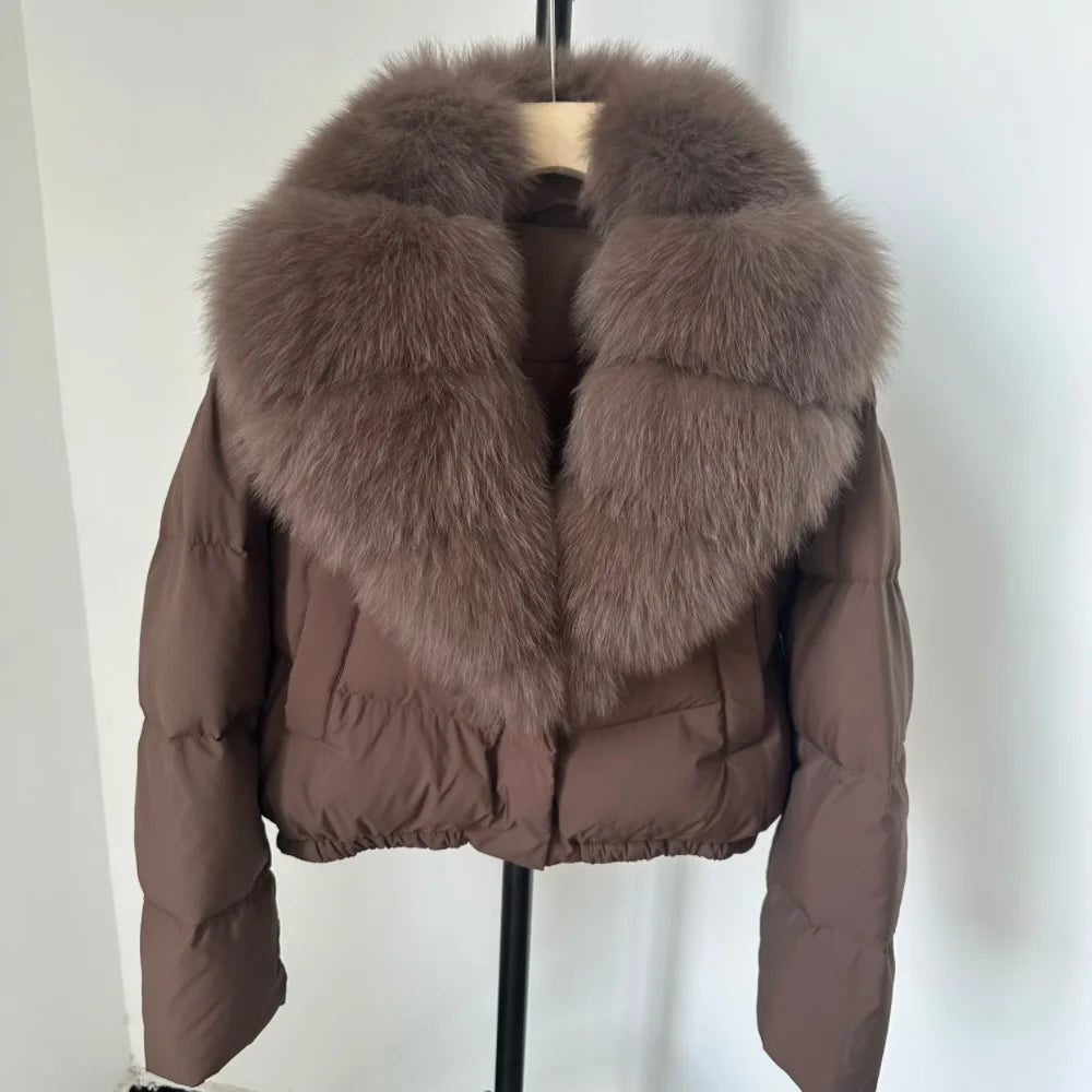 Signature Down Puffer Jacket with Detachable Fur Collar