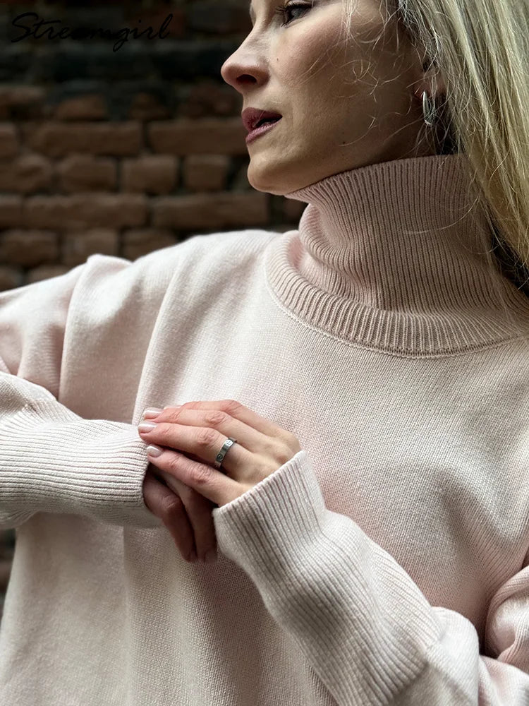 Signature Heavy Knit Turtleneck Sweater — Oversized Fit