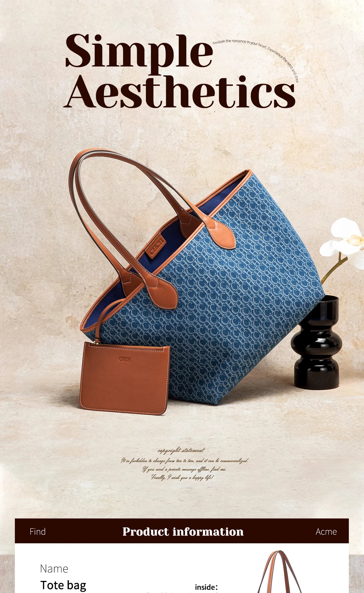 CHCH Luxury Large Capacity Tote Bag – Double-Sided Casual Shopper