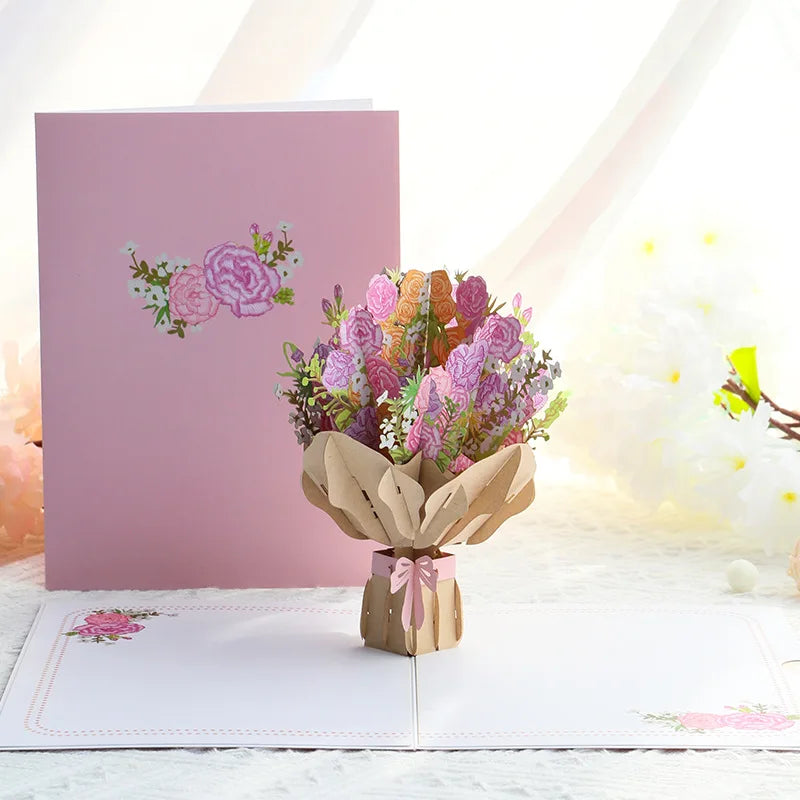 3D Pop-Up Flower Greeting Card – Romantic Valentine & Special Occasion Card