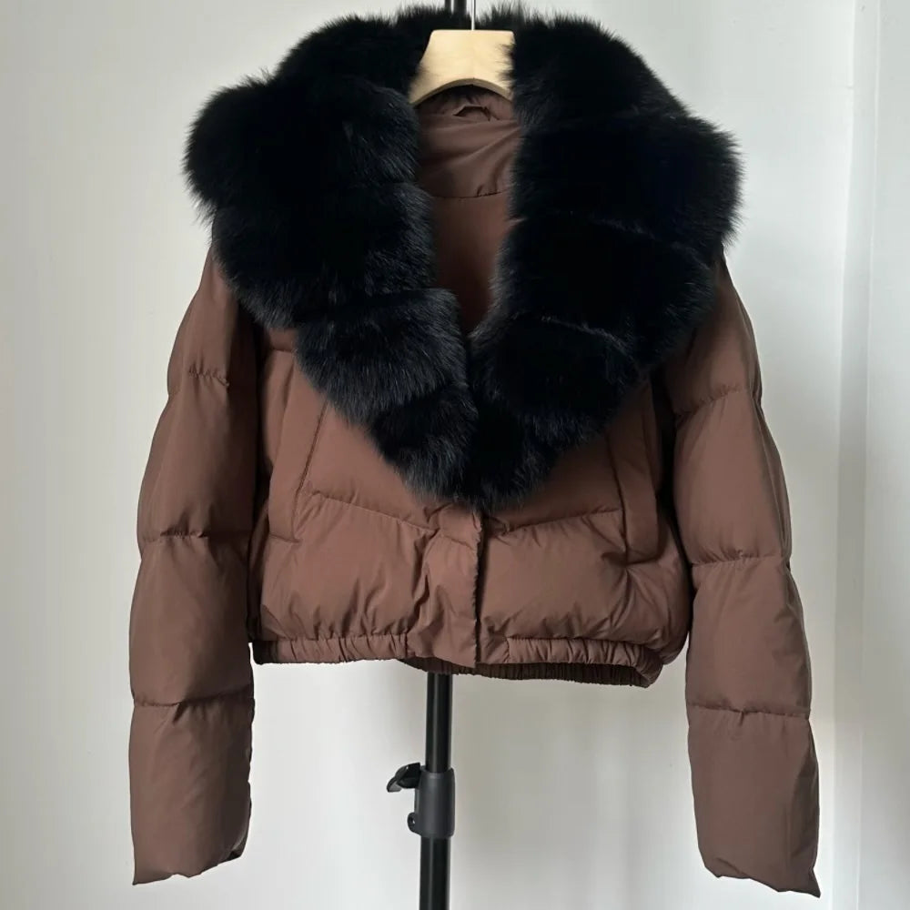 Signature Down Puffer Jacket with Detachable Fur Collar