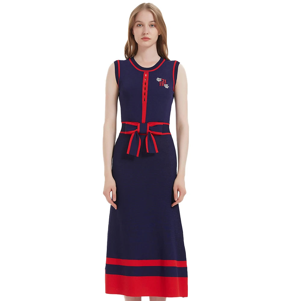 CHCH Sleeveless Knit Midi Dress – Vintage Summer Elegant Dress