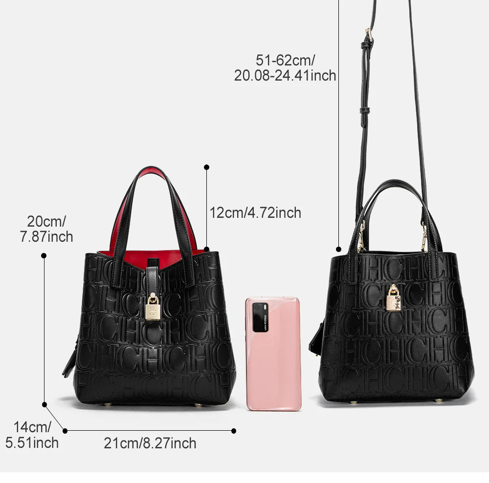 CHCH Luxury Embossed Tote Bag – Structured Casual Shopper