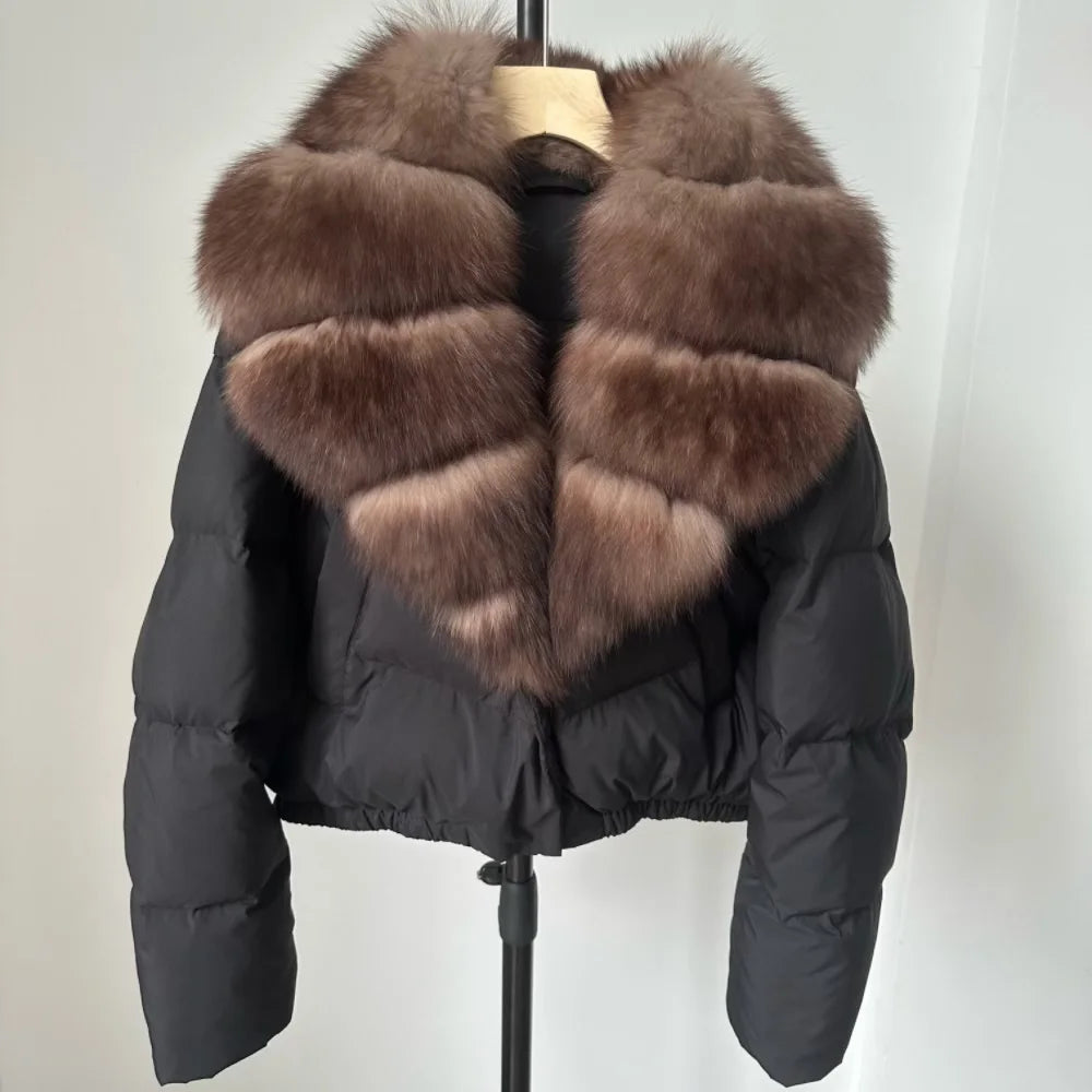 Signature Down Puffer Jacket with Detachable Fur Collar