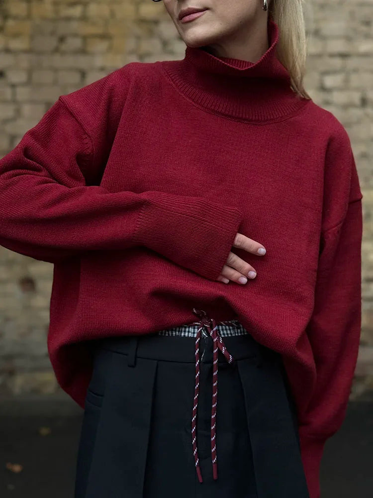 Signature Heavy Knit Turtleneck Sweater — Oversized Fit
