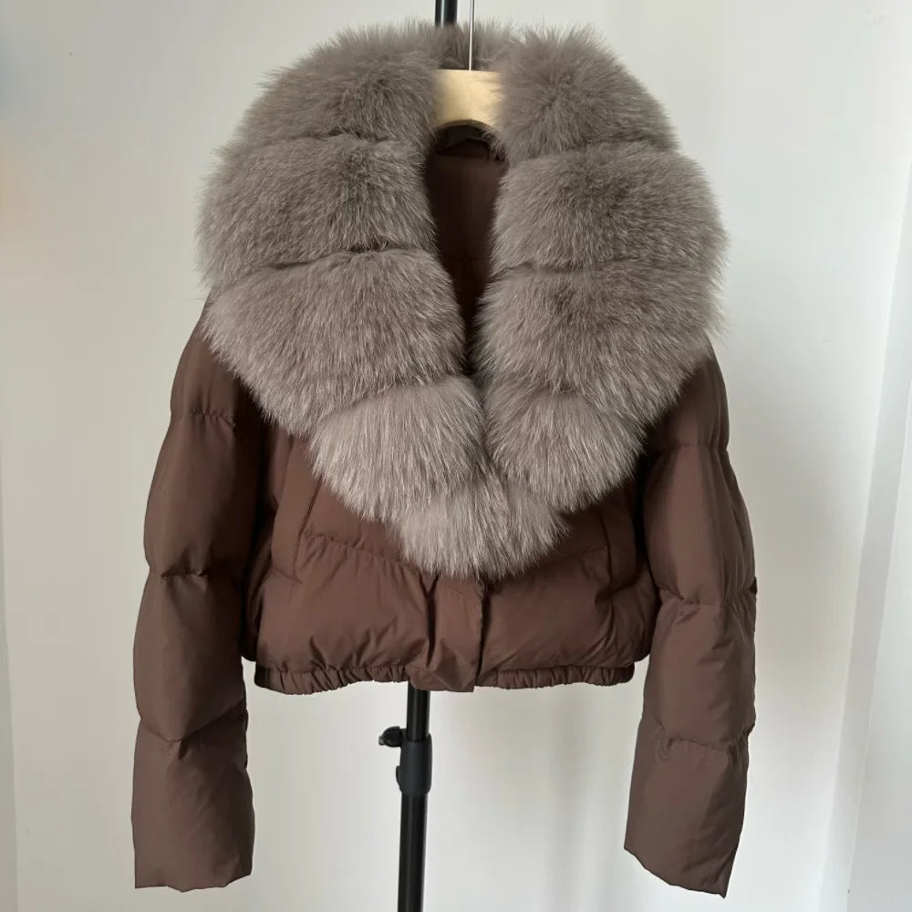 Signature Down Puffer Jacket with Detachable Fur Collar