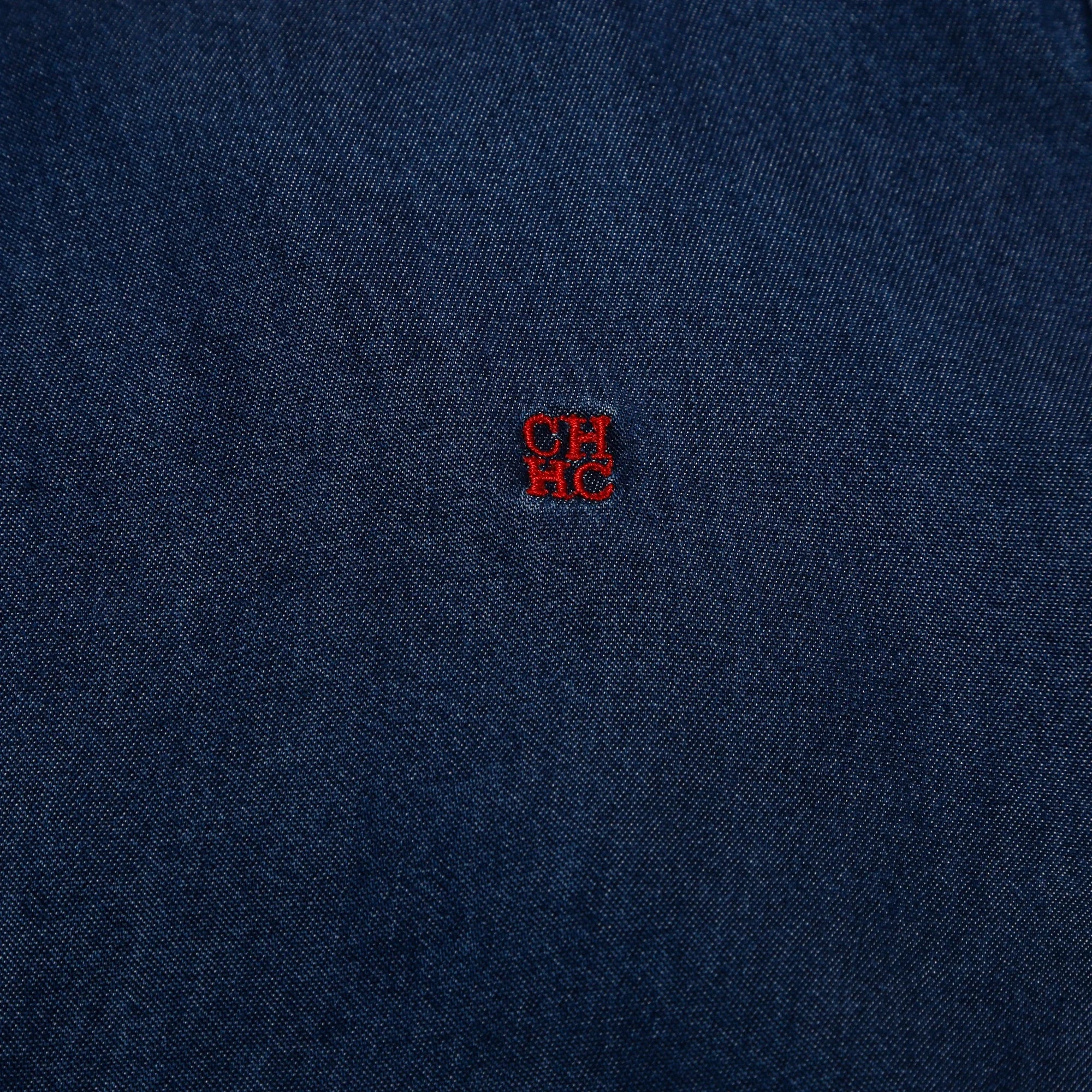 CHCH Denim Shirt Dress – Elegant Embroidered Casual Midi Dress