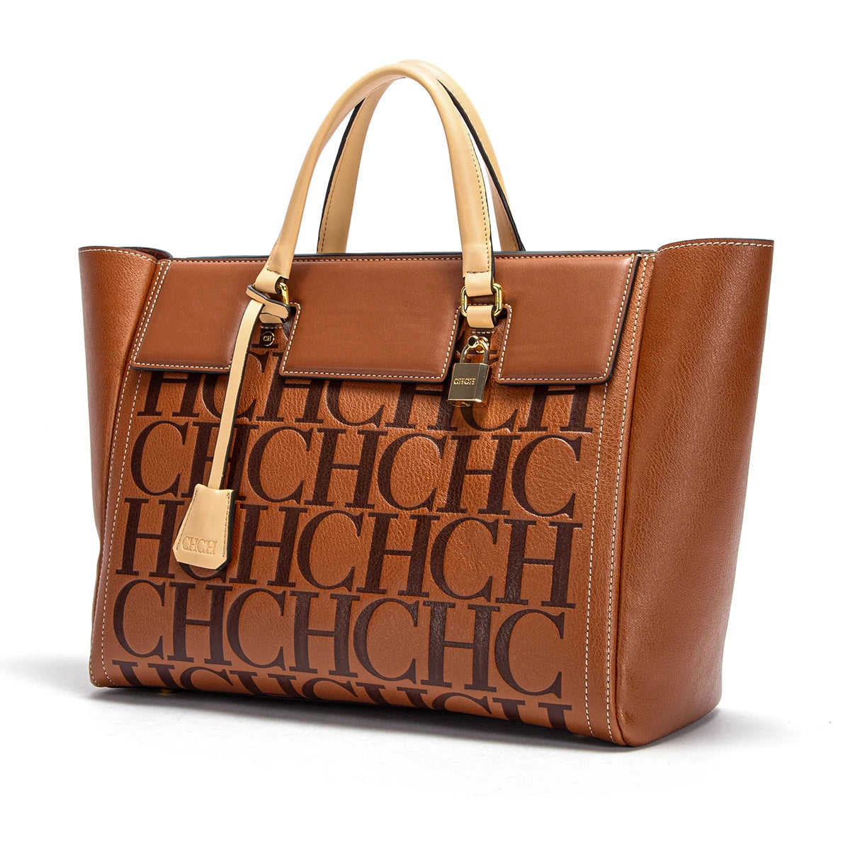 CHCH Embossed Monogram Tote Bag – Large Capacity Business & Everyday Tote