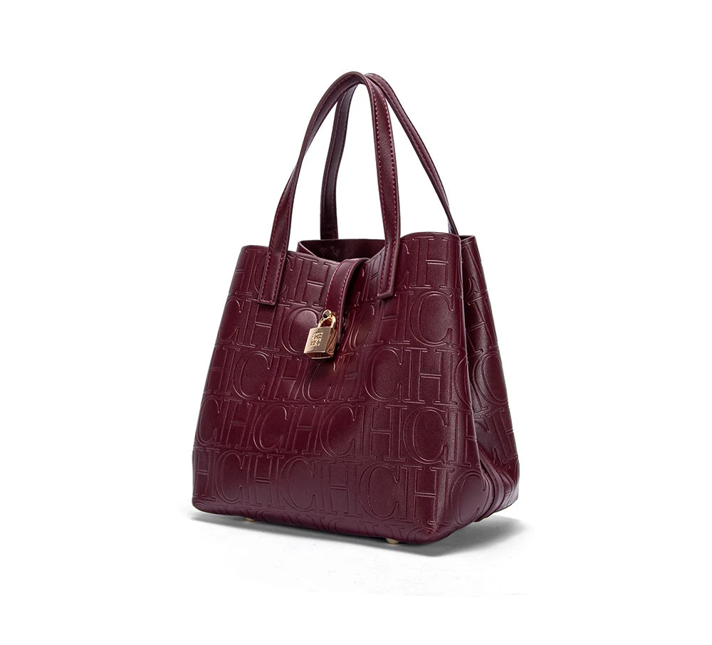 CHCH Luxury Embossed Tote Bag – Structured Casual Shopper