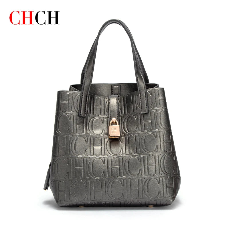 CHCH Luxury Embossed Tote Bag – Structured Casual Shopper