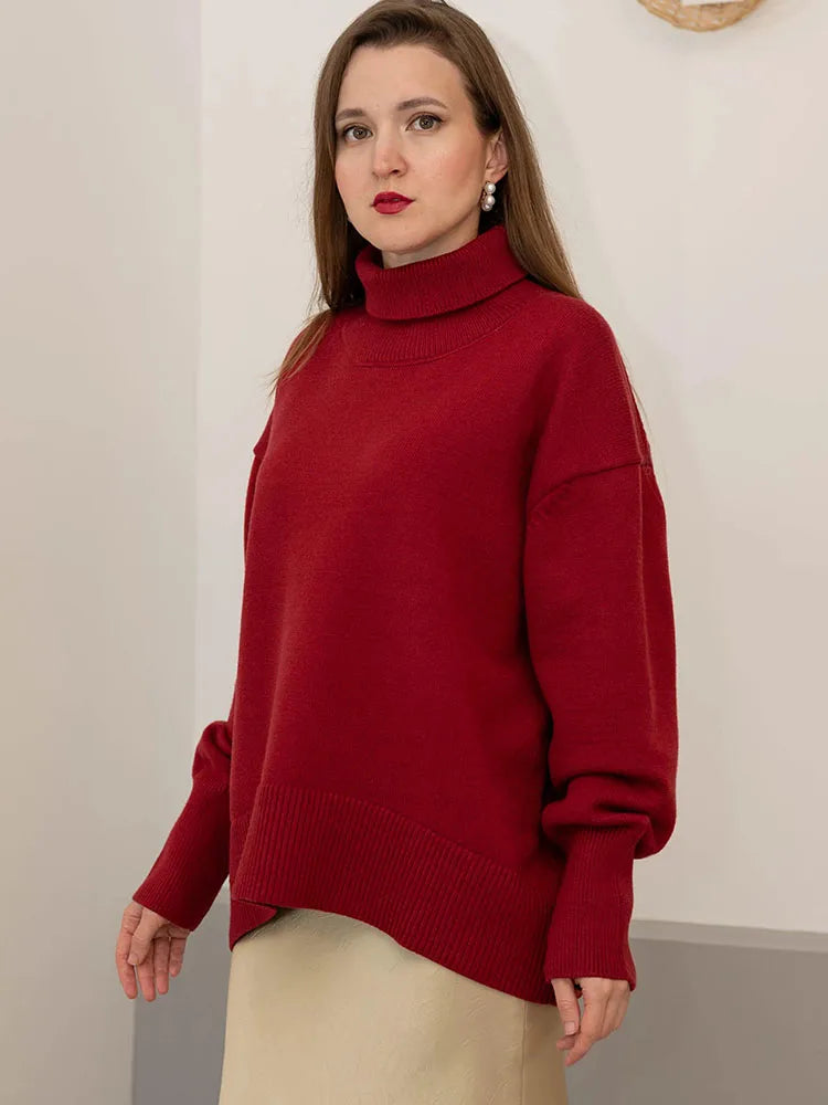 Signature Heavy Knit Turtleneck Sweater — Oversized Fit
