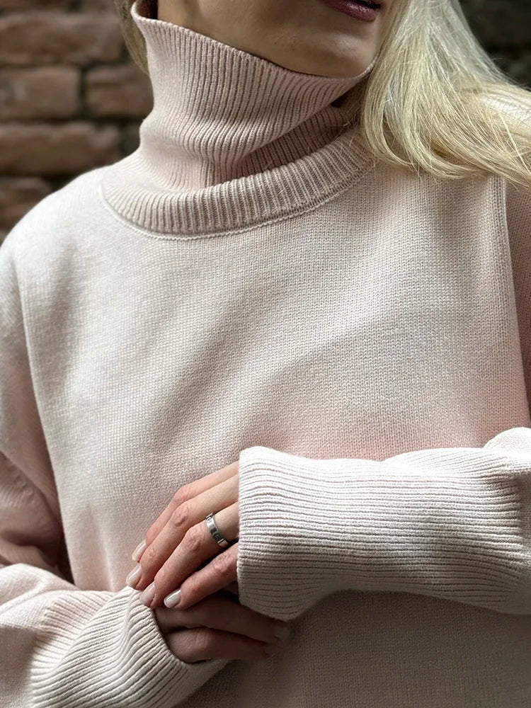 Signature Heavy Knit Turtleneck Sweater — Oversized Fit