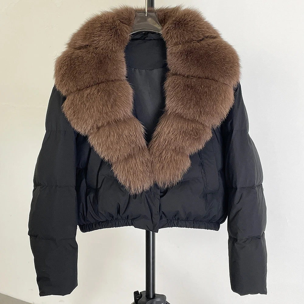 Signature Down Puffer Jacket with Detachable Fur Collar