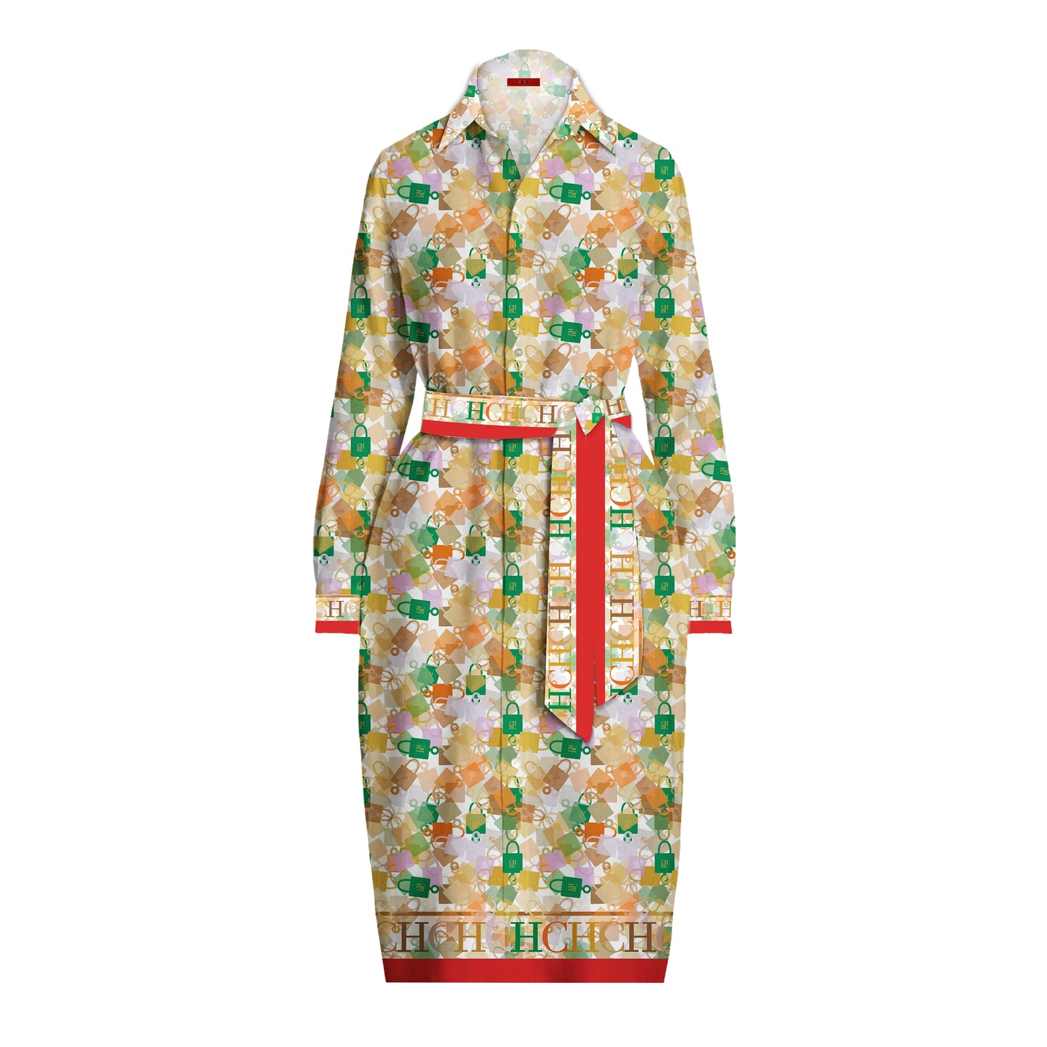 CHCH Printed Midi Shirt Dress – Elegant Summer Casual Dress