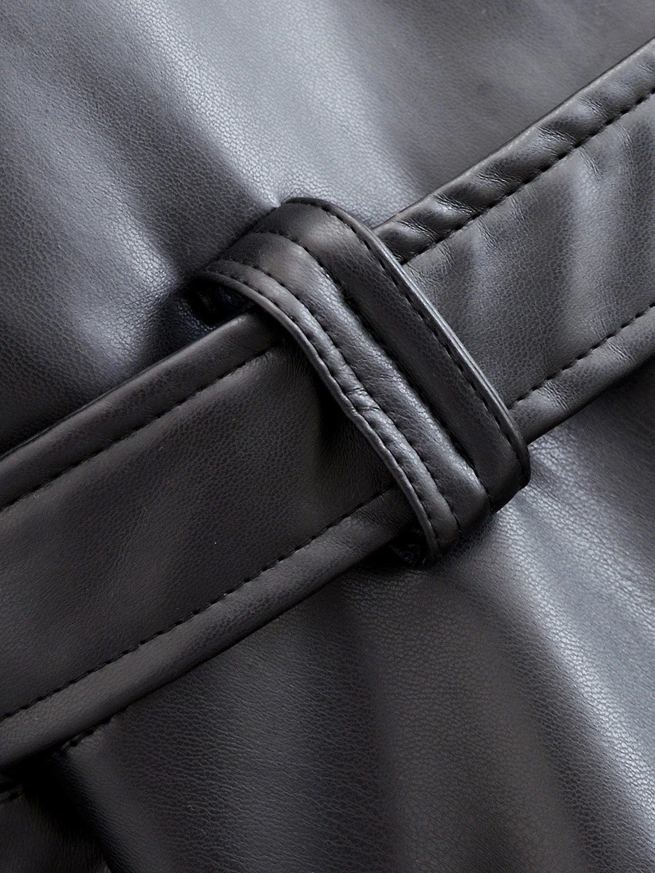 Moto Belted Faux-Leather Jacket