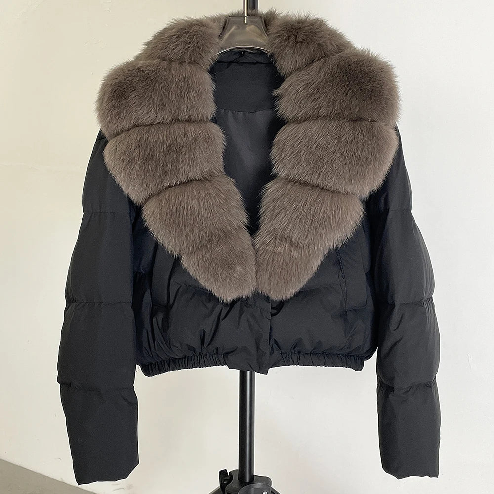 Signature Down Puffer Jacket with Detachable Fur Collar