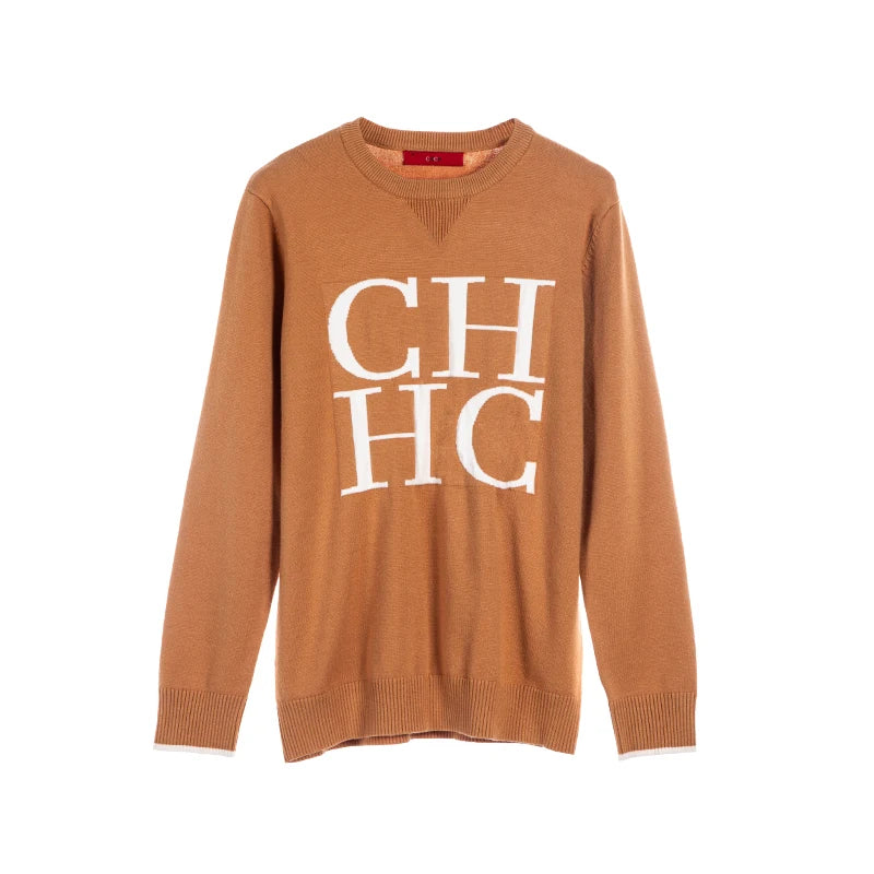 CHCH Letter Print Casual Sweater – Women Autumn Winter Warm Pullover