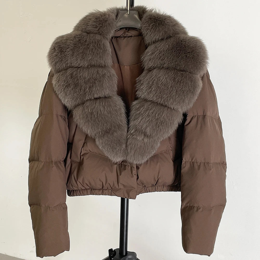 Signature Down Puffer Jacket with Detachable Fur Collar