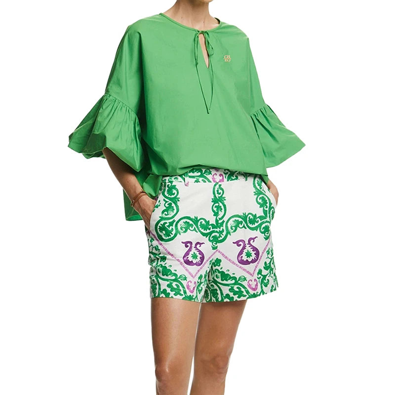 CHCH Summer Loose Blouse – V-Neck Half Sleeve Casual Top