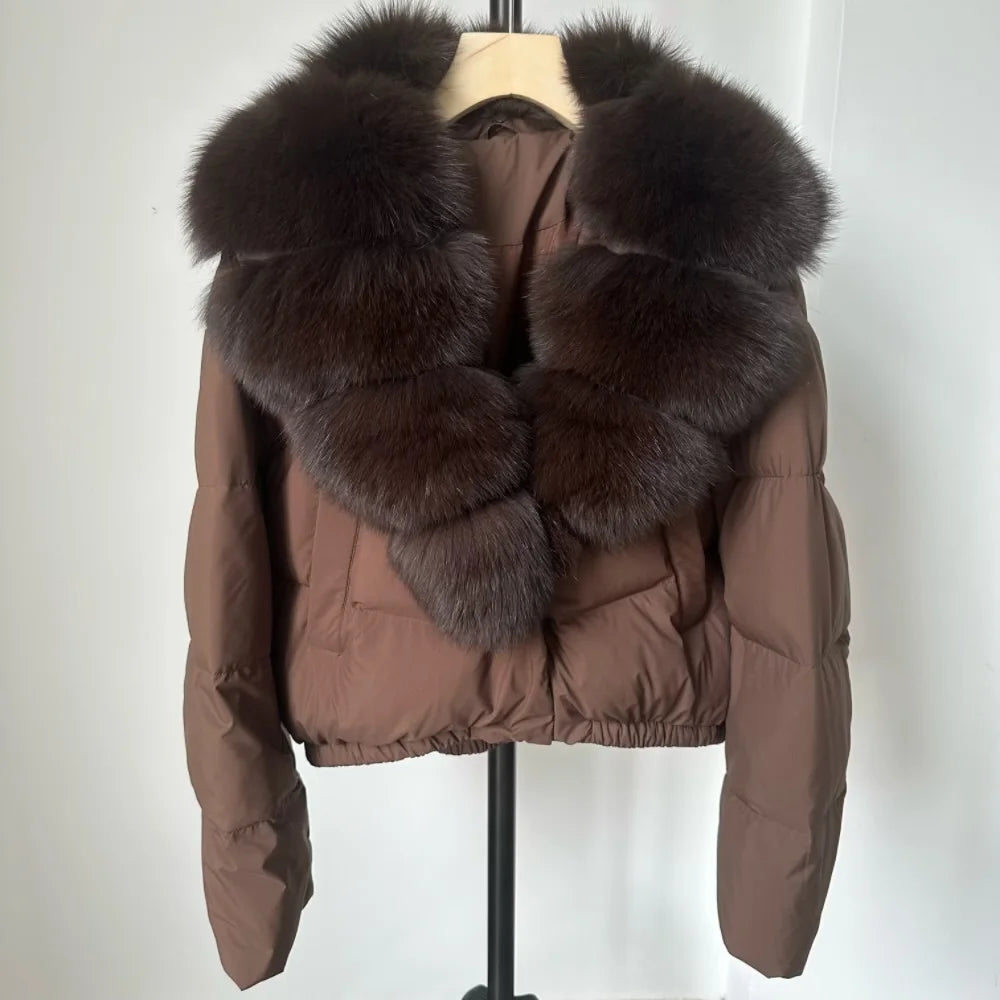 Signature Down Puffer Jacket with Detachable Fur Collar