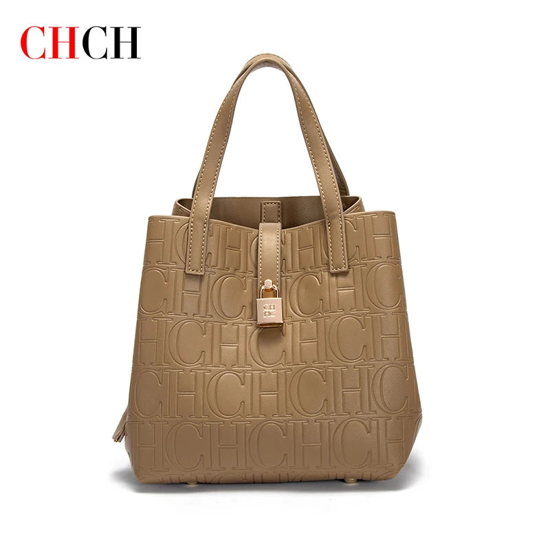 CHCH Luxury Embossed Tote Bag – Structured Casual Shopper