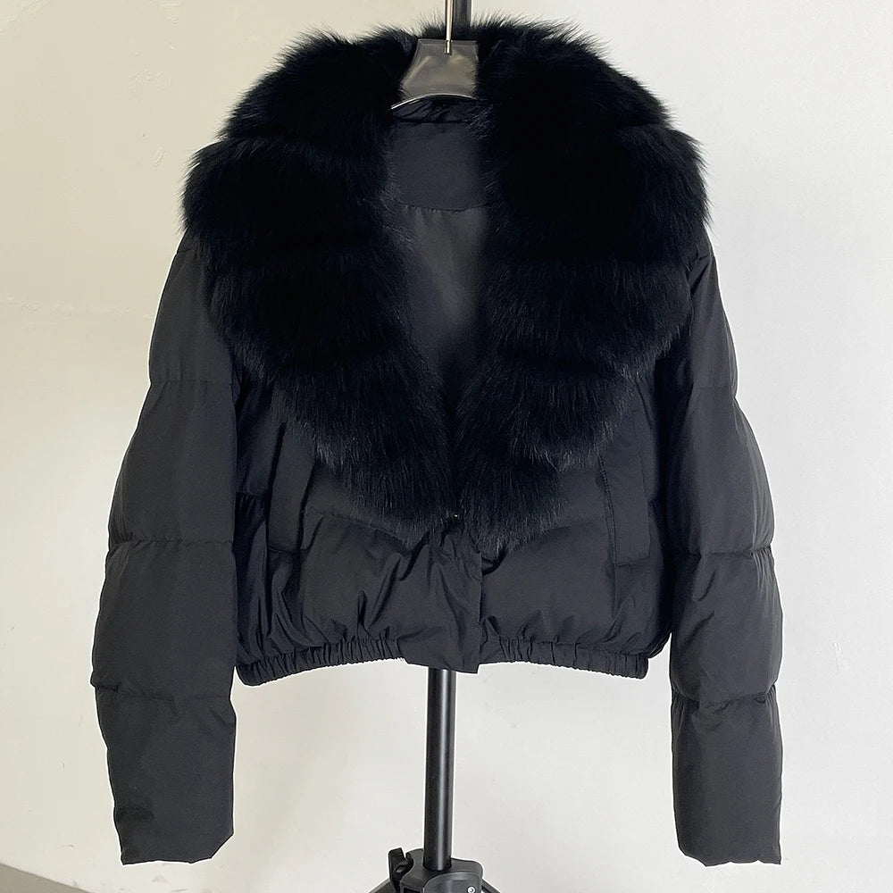 Signature Down Puffer Jacket with Detachable Fur Collar
