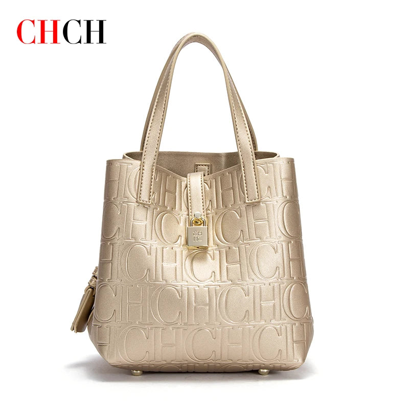 CHCH Luxury Embossed Tote Bag – Structured Casual Shopper