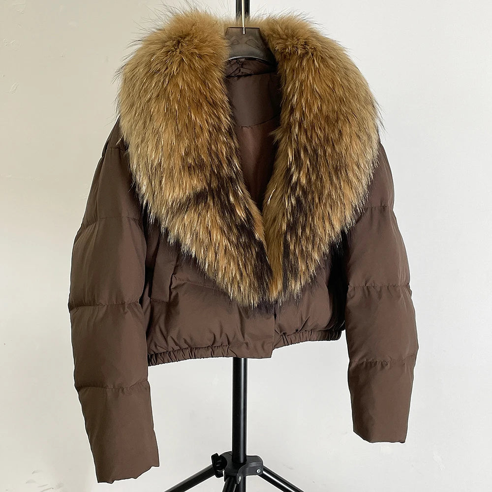Signature Down Puffer Jacket with Detachable Fur Collar