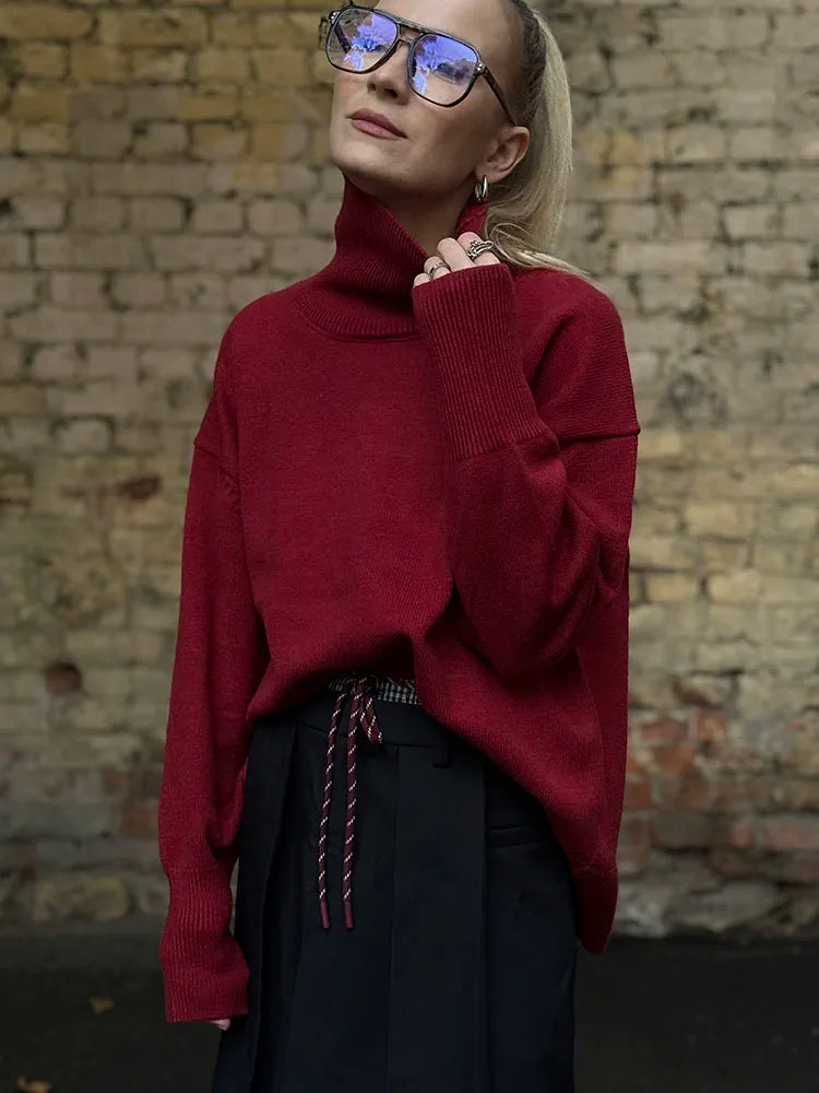 Signature Heavy Knit Turtleneck Sweater — Oversized Fit