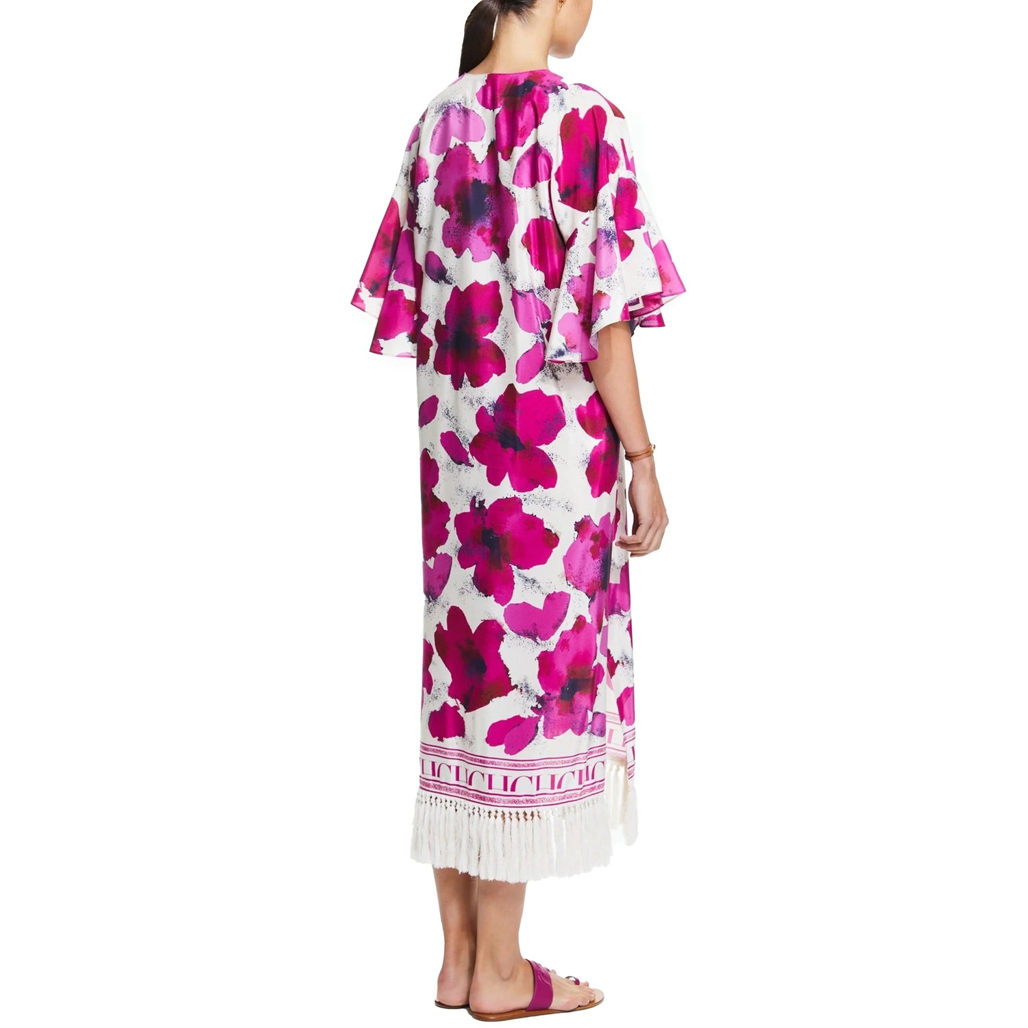 CHCH Floral Maxi Dress – Elegant Summer V-Neck Loose Fit